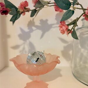 Westmoreland Glass Lotus Compote in Pink Mist Satin